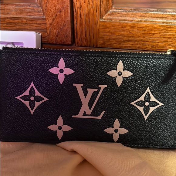 Louis Vuitton Black and Gold Monogram Wristlet - Picture 1 of 4